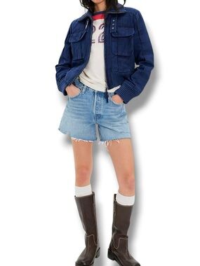 AGOLDE Parker Long Denim Shorts  Cutoffs in Swapmeet Blue Size 26